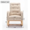 Racxily Accent Rocking Chair with Footrest High Back Rubber Wood Rocking Legs Bedroom Living Space - 2 of 4