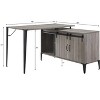 Vynxaria 48" Gray Oak Black Writing Desk by Zakwani Spacious Worksurface for Home Office Bedroom Creative Studios - 3 of 3