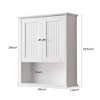 VANIRROR White Bathroom Wall Cabinet with Towel Bar, Wooden Medicine Cabinet ,Over Toilet Storage Cabinet for Bathroom, Kitchen, Laundry - 2 of 4