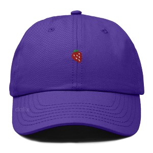 Dalix Lil Strawberry Embroidered Cotton Summer Outdoor Baseball Cap Dad Hat Womens - 1 of 4