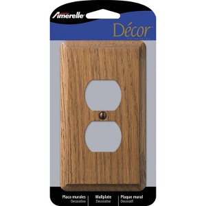 Amerelle Contemporary Brown 1 gang Wood Duplex Wall Plate 1 pk - 1 of 1