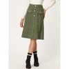 INSPIRE CHIC Women's High Waist Faux Suede Knee Length A-Line Skirts - 4 of 4