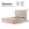 Queen Size Wood Bed Frame with Boucle Fabric Upholstered Headboard - 3 of 4