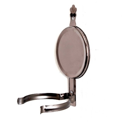 Pewter Wall Mount Oil Lamp with Clear Glass Chimney