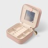French Connection Small Travel Accessory Organizer with Mirror – Compact Jewelry Storage Box, Faux Leather - 2 of 4