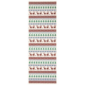 Coolmee Christmas Snowflake Washable Rugs Non Slip Soft Non Shedding Indoor Holiday Decor Carpet for Living Room BedroomRed - 1 of 4