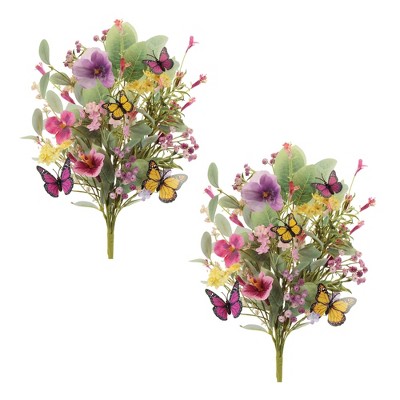 Mixed Pansy and Butterfly Bush (Set of 2)