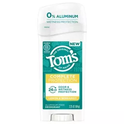 Tom's of Maine Complete Protection Deodorant - Lemon & Bergamot - 2.25oz
