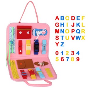 iMountek"Kids Busy Board Sensory Activity Toy - Montessori Learning Toy for Toddlers & Preschoolers"NavyBlueDarkBlue&Pink - 1 of 4