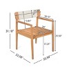 Teak-Look Acacia Outdoor Armchairs with White Rope Weave, Stylish Patio Dining Chairs with Armrests for Balcony or Garden-Maison Boucle - 3 of 4
