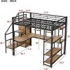 Streamdale Metal Loft Bed with Staircase, Wardrobe, Desk, & Shelves - 4 of 4