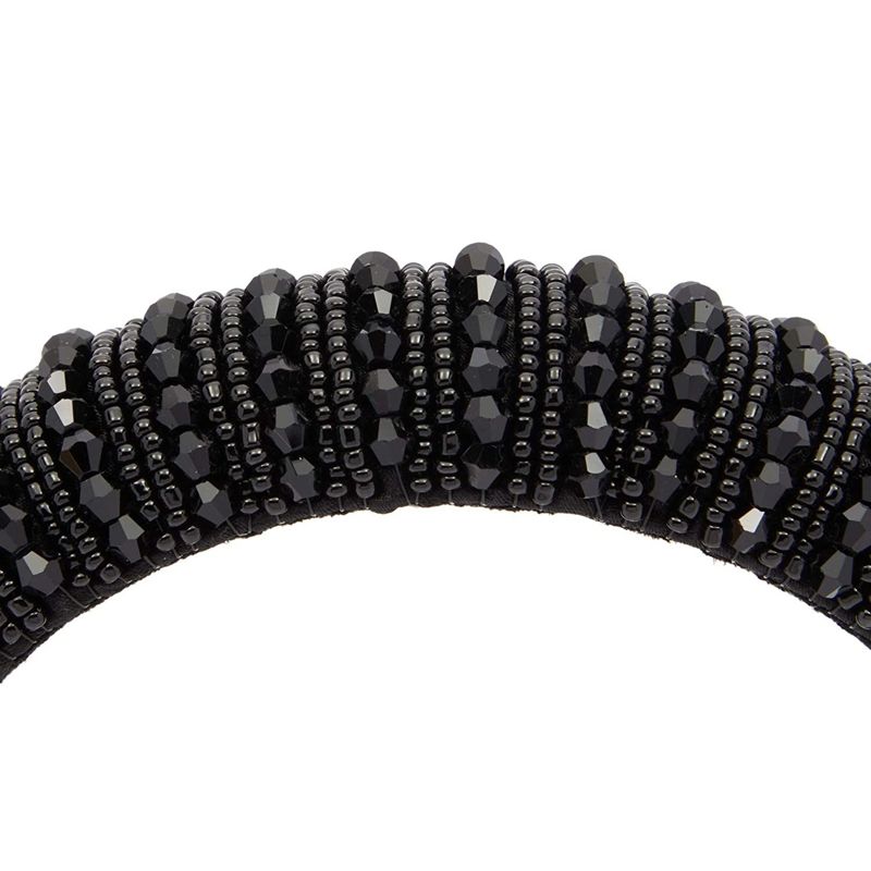 Glamlily 2 Piece Rhinestone Headbands for Women, Pearl Padded Hairband Accessories, Black & White, 6.5 in, 5 of 8