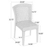 SKRAN Set of 2 Outdoor Rattan Chair, Farmhouse Back Patio Chair, Ergonomic Weather Resistant Armchair for Outdoor Dining, Garden, Porch - 3 of 4