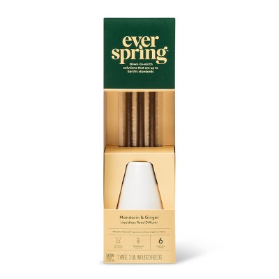 Mandarin & Ginger Liquidless Reed Diffuser - 3ct - Everspring™