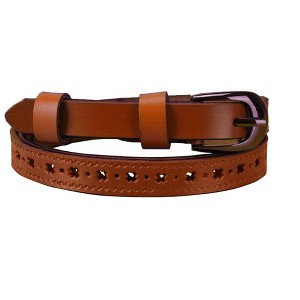 INSPIRE CHIC Women's Carved Multi-Hole Hollow Leather Belts - 1 of 4