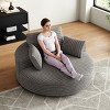 KWPZQEB 55'' Corduroy Foam Single Swivel Chair, 360¡ã Swivel Chair with Pillows, Large Barrel Arm Chairs with Deep Seat, Round Chaise for Living Room - 2 of 4