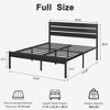 VECELO Platform Bed Frame With Rustic Vintage Wood Headboard and Footboard, Sturdy Metal Slats, No Box Spring Required - 2 of 4