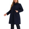 Agnes Orinda Women's Plus Size Peter Pan Collar Single Breasted with Pockets Long Winter Pea Coats - 2 of 4