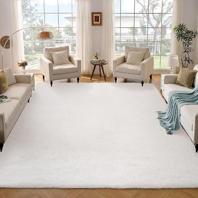Acekool Ultra Soft Shaggy Rug, Non-Slip Plush Indoor Carpet, Tie-Dye & Solid Colors for Living Room, Bedroom – Multiple Sizes