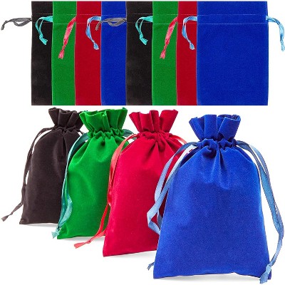 Dice Soft Drawstring Pouch Rune or Card Gift Bag 1 Pack, Black 6 x 9 Velvet Jewelry Bag Tarot 