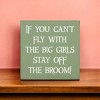 Slickblue Funny Witch Quote Wood Sign – “Stay Off the Broom” Saying, 7x7 Rustic Knotty Pine Wall Art - 3 of 3
