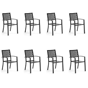 Captiva Designs Outdoor Patio Dining Chairs with Powder-coated Steel Frame - 1 of 4