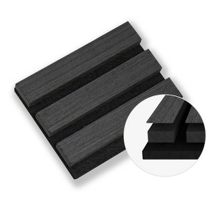 SMARTSTANDARD 5.91 in. x 4.72 in. x 0.9 in. Slat Wood Acoustic Sound Absorbing 3D Decorative Wall Paneling,1-Pack, Sample Only - 1 of 1