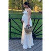 Pinkblush Cream Smocked Open Back Maternity Maxi Dress - 4 of 4