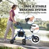2 in 1 Rollator Walker & Transport Chair for Seniors with Seat, Transport Wheelchair All Terrain, Medical Walker for Adults with Backrest, Footrest - 2 of 4