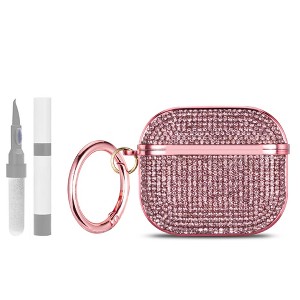 HTUTWOO for AirPods Pro 3 Diamond Case, Bling Shockproof Protective Cover with Keychain and Cleaning Kit for Women - 1 of 4