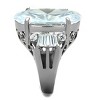 Slickblue Women’s Oval Polished Stainless Steel Engagement Ring with Large Clear CZ Center Stone, Size 5-10 - 4 of 4
