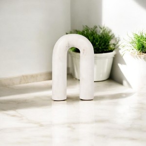 Modern Arch Decorative Object - Solid Marble Accent Piece for Home & Office - Minimalist Shelf, Desk, or Tabletop Decor - 1 of 4