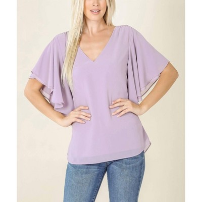 Women's Double Layer Chiffon Top - ZENANA