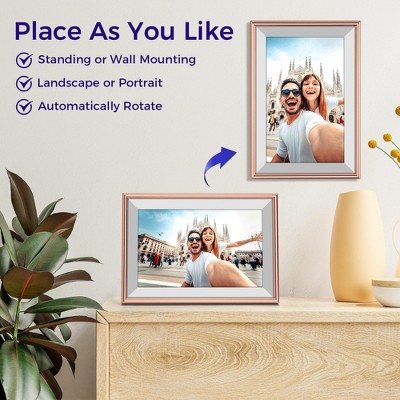 ELIME 10.1 Inch Rose Gold Aluminum WiFi Digital Picture Frame