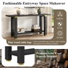 Modern Minimalist Solid Wood Console Table with Metal Accents and Built-in Shelf, Entryway Sofa Table for Living Room and Hallway - 4 of 4