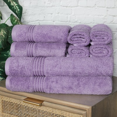 Premium Cotton Ultra-Plush Absorbent Medium Weight Luxury Towel Set, Royal Purple - Blue Nile Mills
