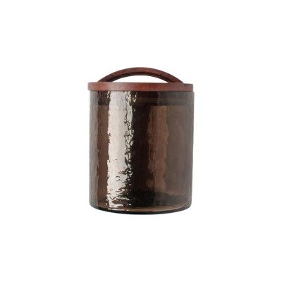 Slickblue Handblown Hammered Pebbled Finish Glass Storage Canister with Lid, Airtight Seal, Multiple Size & Color Option