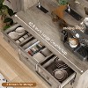 Farmhouse 72'' Bar Cabinet with LED Light, Kitchen Hutch with 3 Drawers and Wine Glass Rack, Sliding Barn Door Tall Wine Cabinet for Home Bar - 4 of 4