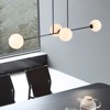 LLHZSY 4-Light Modern Linear Chandelier Cluster Globe Glass Kitchen Island Ligh-W 47 3/5"x D 13 4/5" x H 5 9/10"-Black/Gold - 4 of 4
