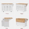 54" Rolling Kitchen Island Cart with Drop Leaf, Rubber Wood Top, Embossed Texture, 4 Doors, 3 Drawers, Spice Rack, Towel Rack, Storage Cabinet - 4 of 4