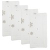 Saro Lifestyle Winter Delight Embroidered Snowflake Napkin (Set of 4), 20", Gold - 2 of 4