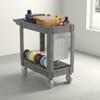 Huxxion Utility Cart with Wheels, Heavy Duty Rolling Service Cart for Warehouse,Garage, Cleaning() - 3 of 4