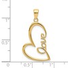 Black Bow Jewelry 14k Yellow Gold Love Heart Pendant, 15mm - 4 of 4