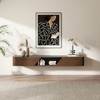POVISON 78.74'' Modern Floating TV Stand, Walnut Color, MDF, With Cabinets, Media Console, Entertainment Center - 2 of 4