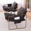 Vynxaria 2 Chairs in 1 Box, Upholstered Hanging Armchair with Arm PocketsMetal frame, gold-plated craftsmanship, crushed foam - 4 of 4
