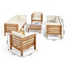 Christopher Knight Home Oana Outdoor Acacia Wood 8 Seater Sofa and Club Chair Set with Cushion - 3 of 4