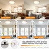 Itopfox Dimmable Wood LED Flush Mount Ceiling Light, 5CCT 2700K-6000K Modern Round Close to Ceiling Lighting Fixtures, Minimalist White Ceiling Lamp - 3 of 4