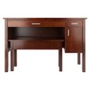 2pc Emmett Desk Set with Bench Walnut - Winsome - 4 of 4