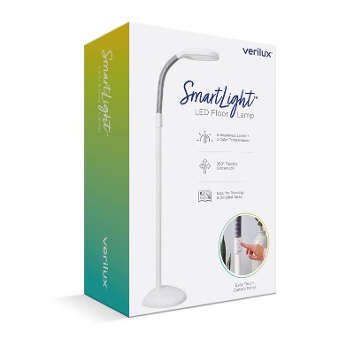 ArcFlex 20" Adjustable White LED Floor Lamp with Touch Control