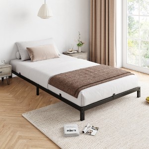 Heavy-Duty Metal Platform Bed Frame with Strong Slat Support - High Capacity Bearing & Under-Bed Storage Space, No Box Spring Required - 1 of 4